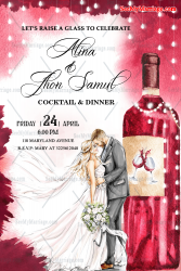Stunning Christian Wedding Cocktail Party Invitation Card Red Wine