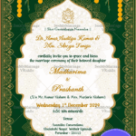 Traditional Green Theme Wedding Invitation Card Golden Ascents Floral