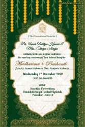 Traditional Green Theme Wedding Invitation Card Golden Ascents Floral