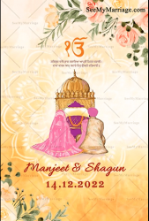 Traditional Punjabi Sikh Wedding Invitation Video Floral Theme
