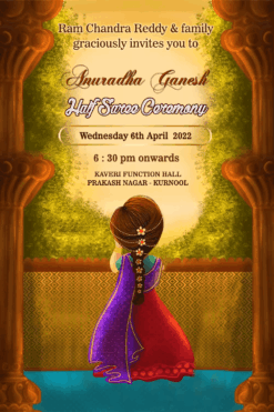 Cute Girl Halfsaree Invitation Video Humming Bird