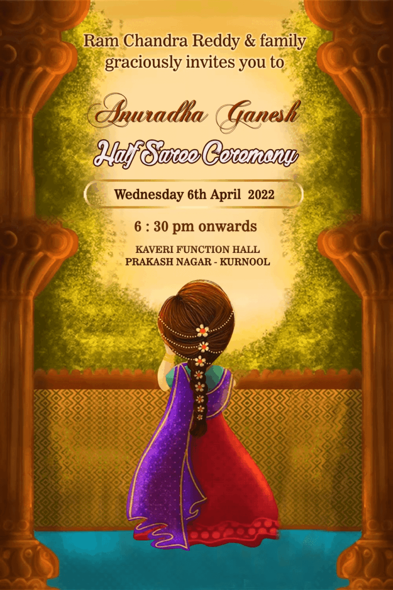 Cute Girl Halfsaree Invitation Video Humming Bird