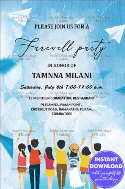 Cheery Farewell Party Invitation Card Cocktail Dinner