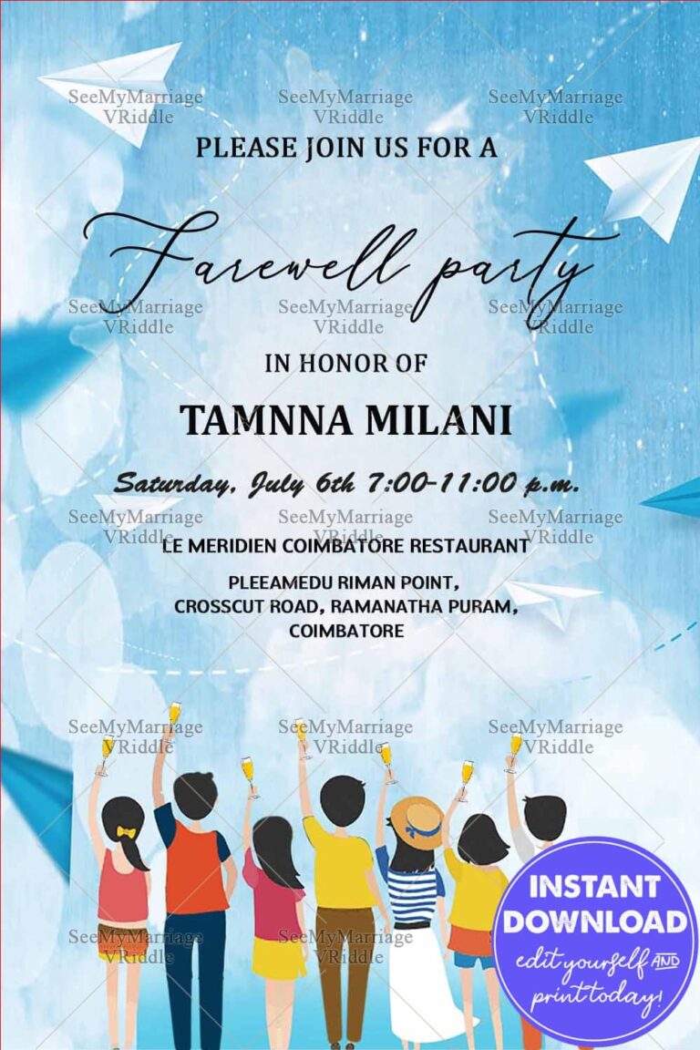 Cheery Farewell Party Invitation Card Cocktail Dinner
