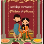 Cute Cartoon Theme Wedding Save The Date Invitation Video Multi Event