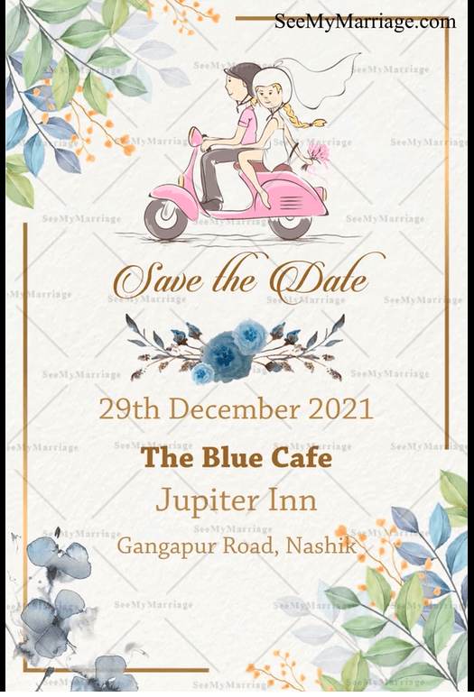 Fun Watercolour Theme Wedding Save The Date Invitation Video Add Photo