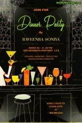 Jazzy cocktail Dinner Party Invitation Full Bar