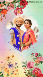 Royal Maratha Wedding Invitation Video Floral Add Photo