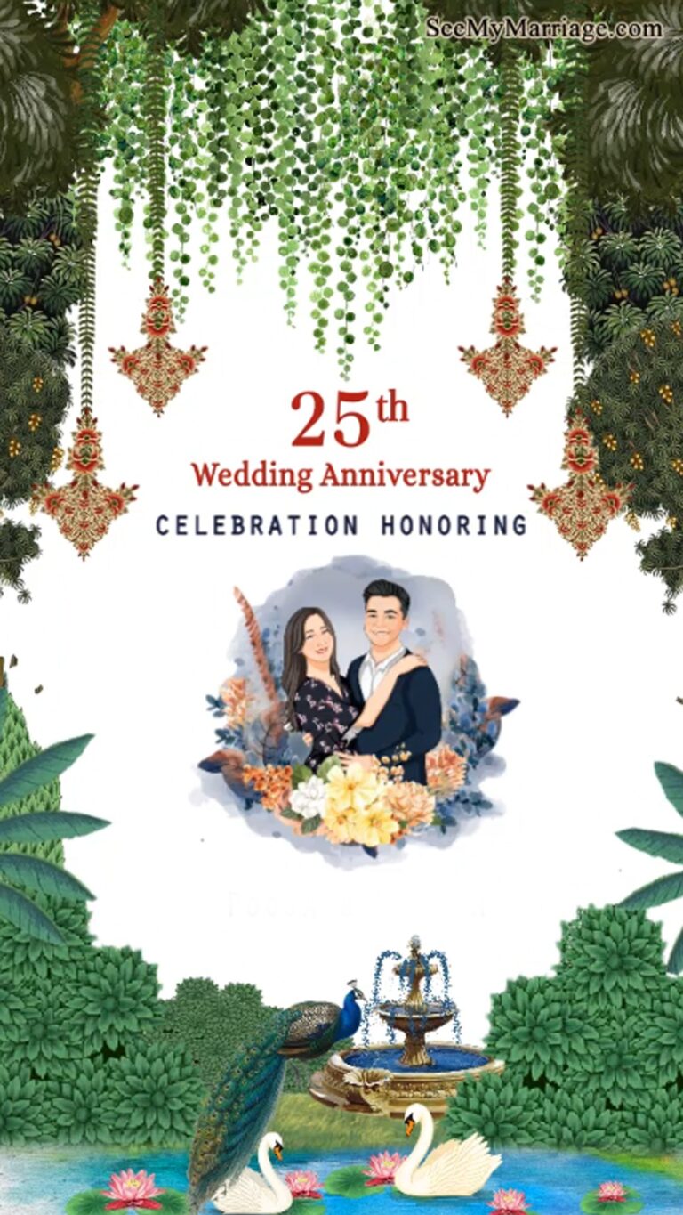 Royal Indian Theme Save The Date for 25th Anniversary