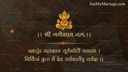 Traditional Marathi Golden Sparkle Engagement Invitation Video Ganesha Brown Theme