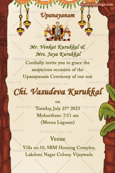 Caricature Theme Upanayan Invitation Card Sacred Rite Explained (3)