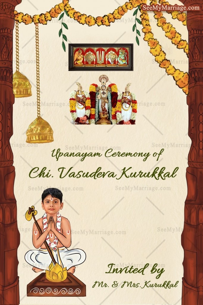 Caricature Theme Upanayan Invitation Card Sacred Rite Explained ...