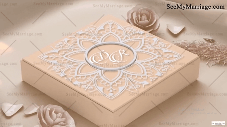 Elegant Glamour Peach Wedding Invitation Video Graceful Unboxing