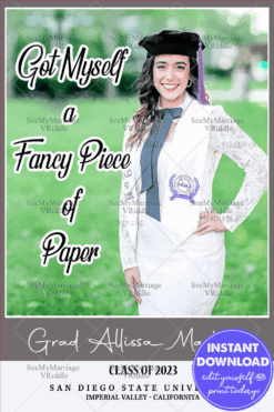 Fun Tagline Graduation Announcement Add Photo