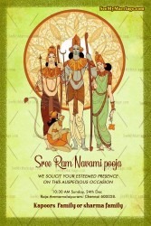 Green Ram Navami Pooja Invitation Card
