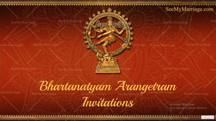Red Arangetram Invitation Video Lord Nataraj Bharatnatyam
