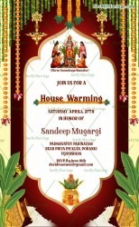 Traditional Satyanarayana Pooja Housewarming Invitation Card Golden Kalash