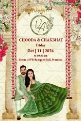 Caricature Style Chooda Chakbhat Invitation Card