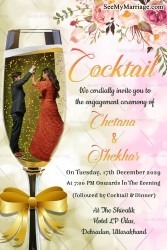 Engagement Cocktail Party Invitation Card Add Photo Champagne Flute