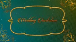 Gold Floral Wedding Invitation Video Blue Green Theme