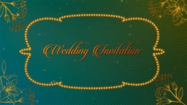 Gold Floral Wedding Invitation Video Blue Green Theme