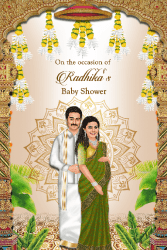 Indian Baby Shower Couple Caricature Invitation Video Ten Little Toes Poem