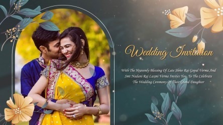 Indian Traditions Wedding Invitation Video Western Floral Accents