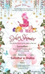 Modern Seemantham Baby Shower Invitation Card Toys Gifts