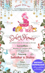 Modern Seemantham Baby Shower Invitation Card Toys Gifts