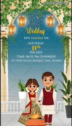 Multi Event Grand Wedding Invitation Video Cartoon Theme