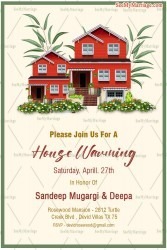 Red Mansion Housewarming Invitation White Theme