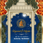 Regal Blue Wedding Invitation Video Modern Fireworks Multi Event