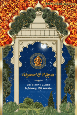 Regal Blue Wedding Invitation Video Modern Fireworks Multi Event