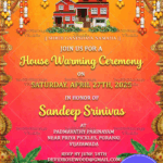 Satyanarayana Pooja Housewarming Invitation Card Auspicious Gruhapravesh