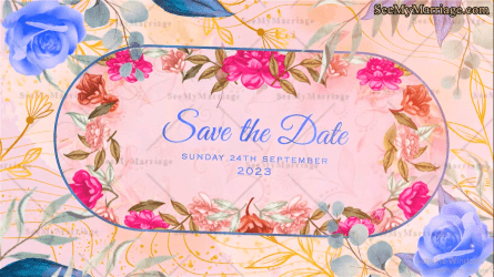 Vibrant Floral Wedding Invitation Video Multicoloured Add Photo