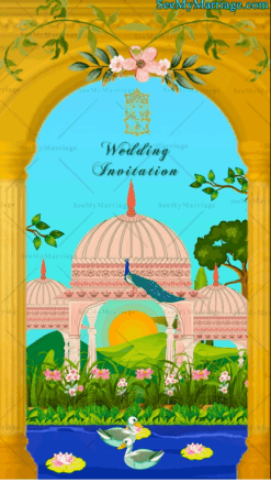 Water Ripples Wedding Invitation Video Lake Palace Theme