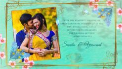 Add Photo Wedding Invitation Video Aqua Marine Green Theme Floral
