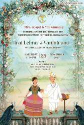 Cute Manipuri Wedding Invitation Card Floral Arch