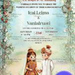 Cute Manipuri Wedding Invitation Card Floral Arch