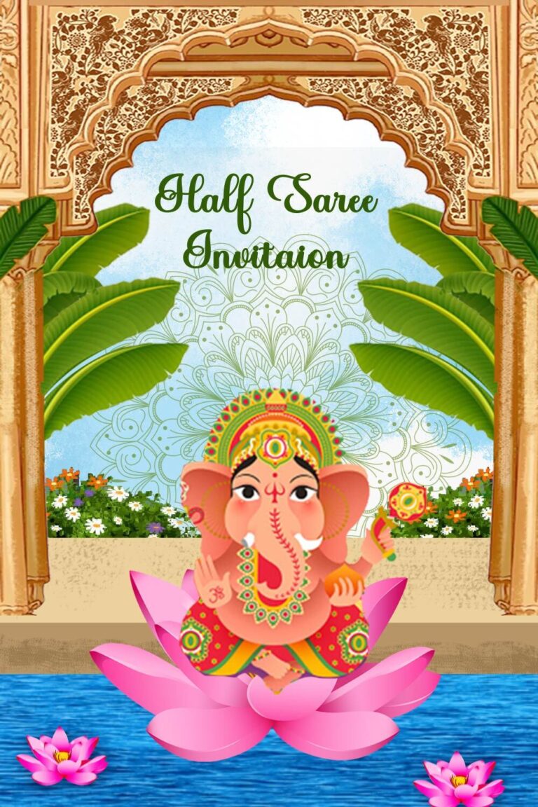 Floral Swing Girl  Halfsaree Invitation Video Grand Lake Palace Ganesha