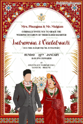 Modern Sikkimese Wedding Invitation Card Traditional Red
