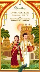 Tamil Couple Wedding Invitation Video Majestic Temples Theme