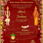 Traditional Red Odiya Wedding Invitation Video Cartoon Couple Marriage Journey
