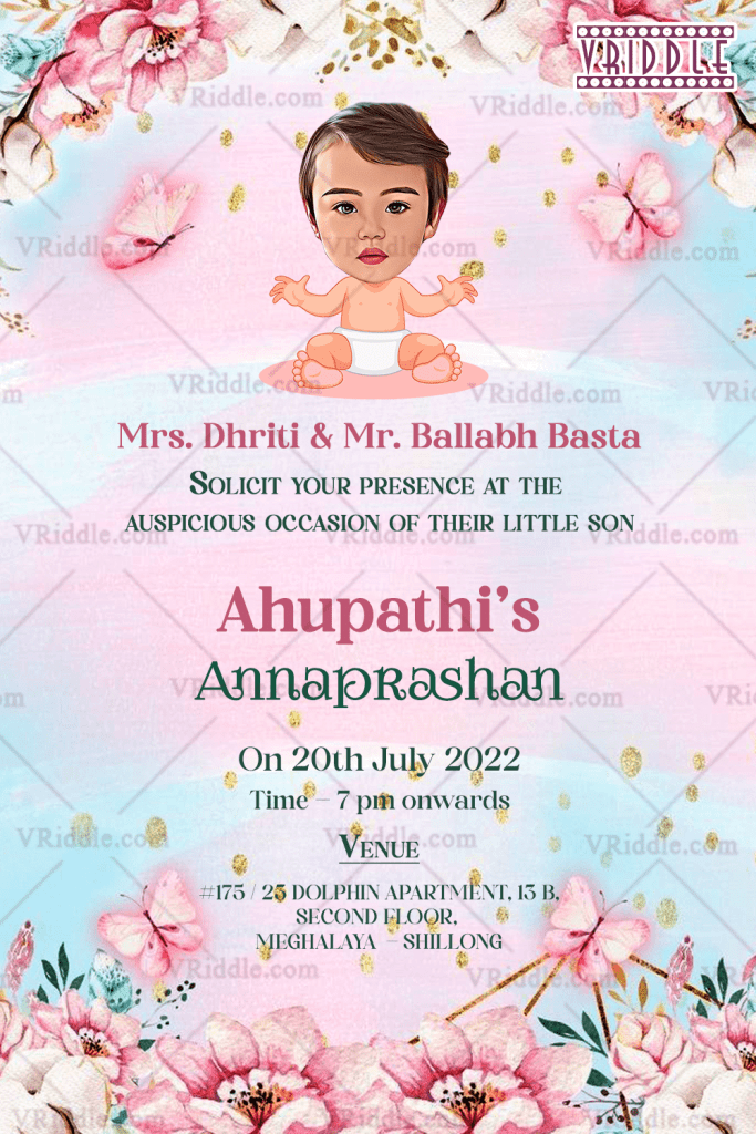 Create Annaprasan Invitation card Online Free, Baby First Rice Eating ...