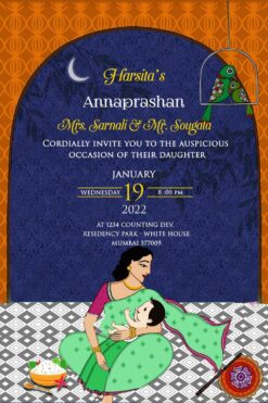 Blue Theme Annaprashan Invitation Video Maa Loves Baby