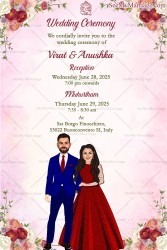 Caricature Theme Floral Wedding Invitation SMM-min