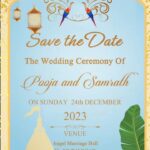 Grand Wedding Invitation Video Royal Peacocks Green Foliage