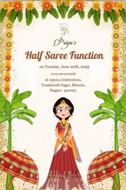 Hartwarming Halfsaree Invitation Video Cute cartoon girl