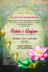 Lotus Bloom Arunanchal Wedding Invitation Green Theme
