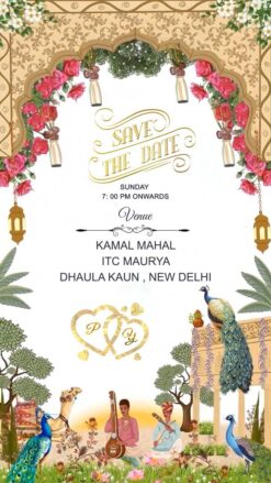 Musical Save The Date Wedding Invitation Video Frolicking Swans Peacocks